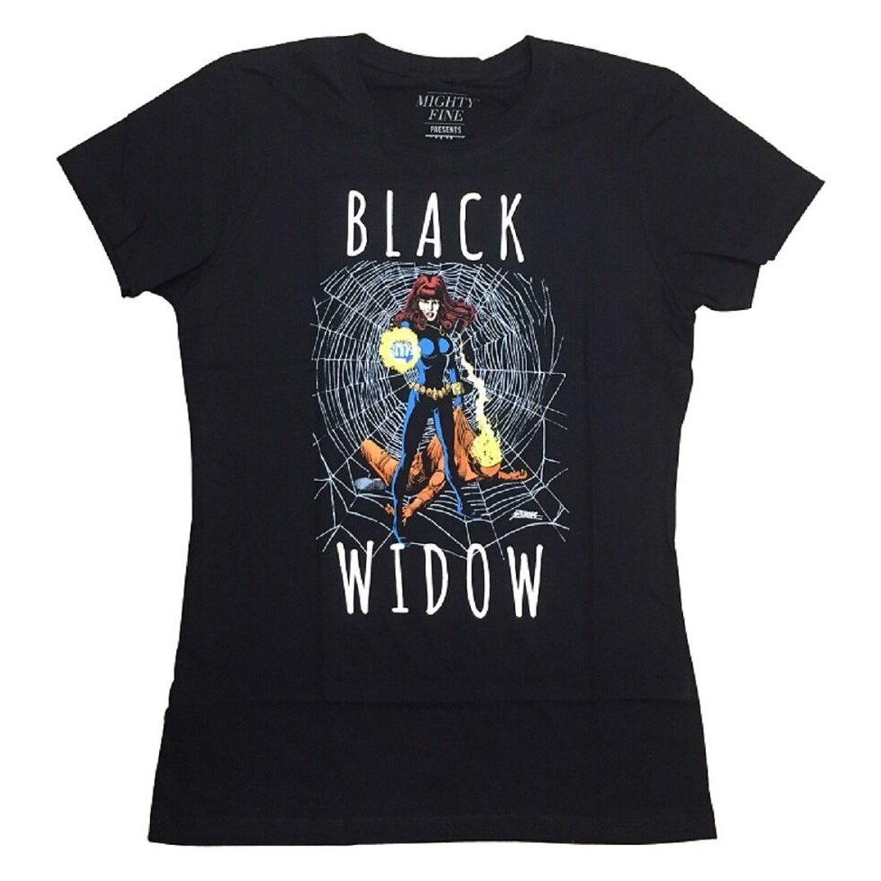 Black Widow Web Avengers Marvel Comics Junior T-Shirt