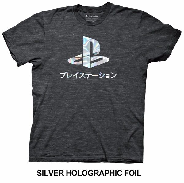 Playstation Logo Foil Gamer Adult T-Shirt