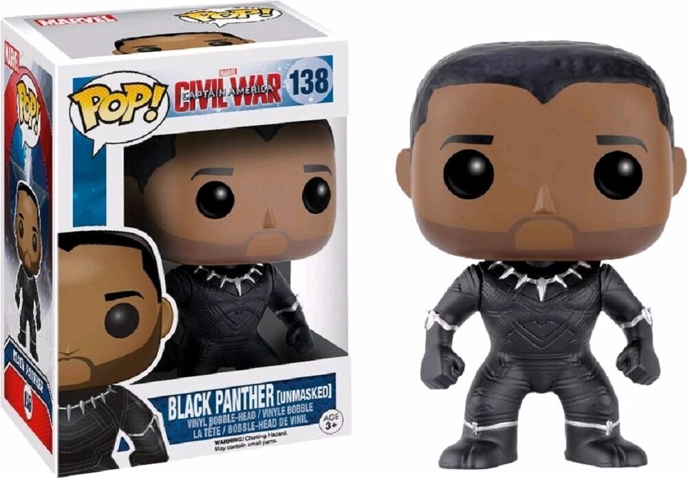 Funko Pop! Captain America Civil War Unmasked Black Panther Vinyl Action Figure