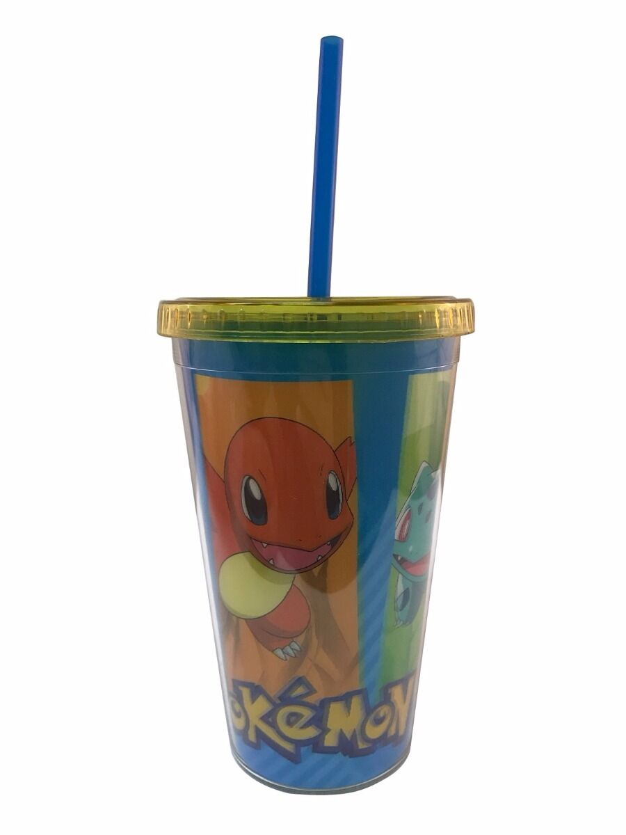 Pokemon Kanto Starter Tumbler Travel Cup With Straw