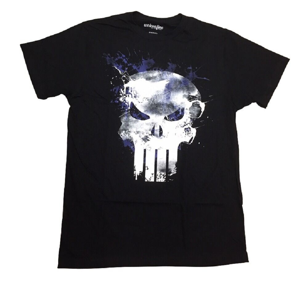 Punisher Skull Paint Logo Marvel Comics Adult T-Shirt