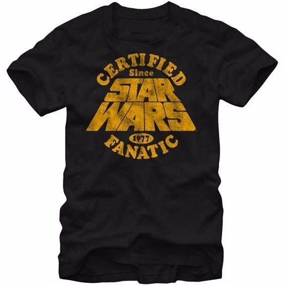 Star Wars Movie Certified Fanatic 1977 Adult T-Shirt