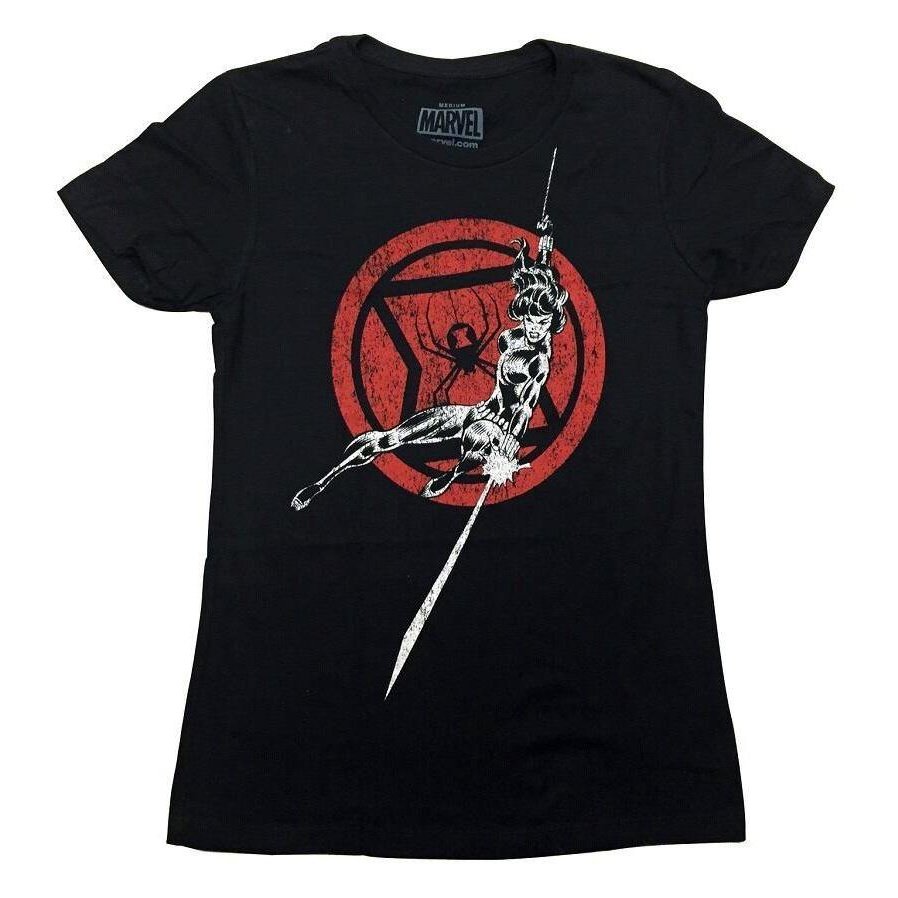 Black Widow Attack Marvel Comics Juniors T-Shirt