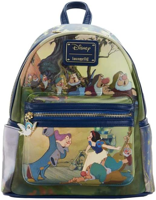 Loungefly Disney Snow White Scenes Women Backpack Double Strap Shoulder Bag Purse