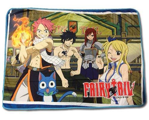 Fairy Tail Group in Bar Anime Fleece Throw Blanket
