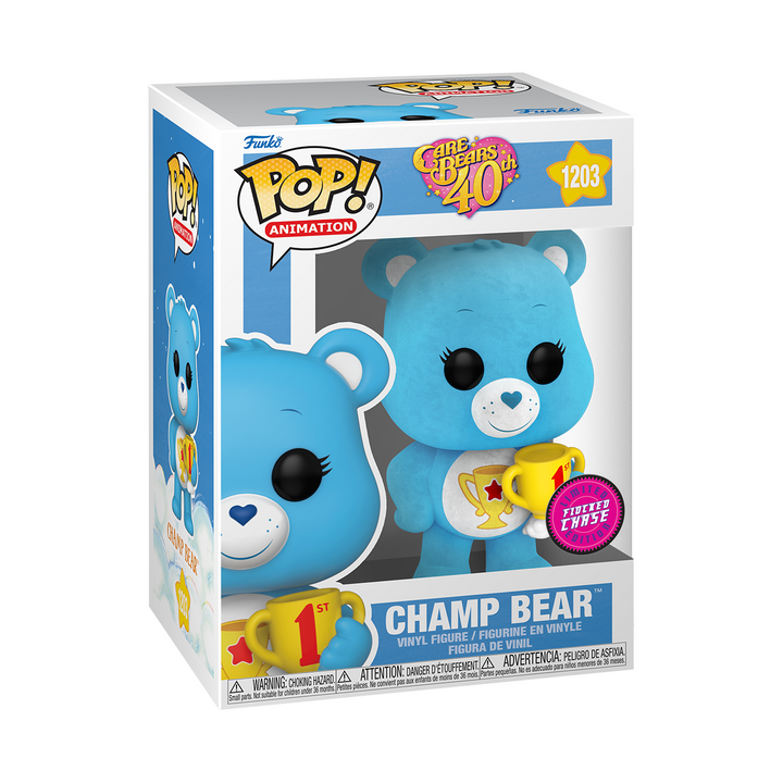 Funko Pop! Animation: Care Bear 40th Anniversary - Champ Bear Flocked Chase