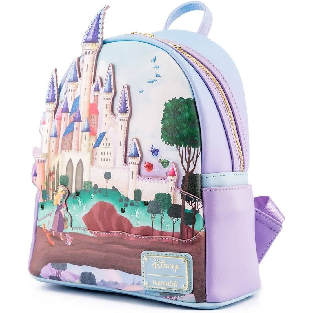Loungefly Disney Princess Castle Series Sleeping Beauty Womens Double Strap Shoulder Bag Purse Backpack