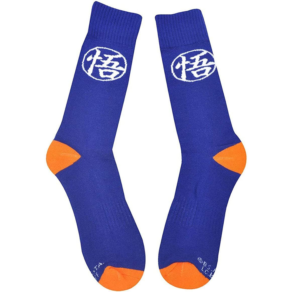 Dragon Ball Z Goku Symbol Anime Blue Athletic Crew Socks