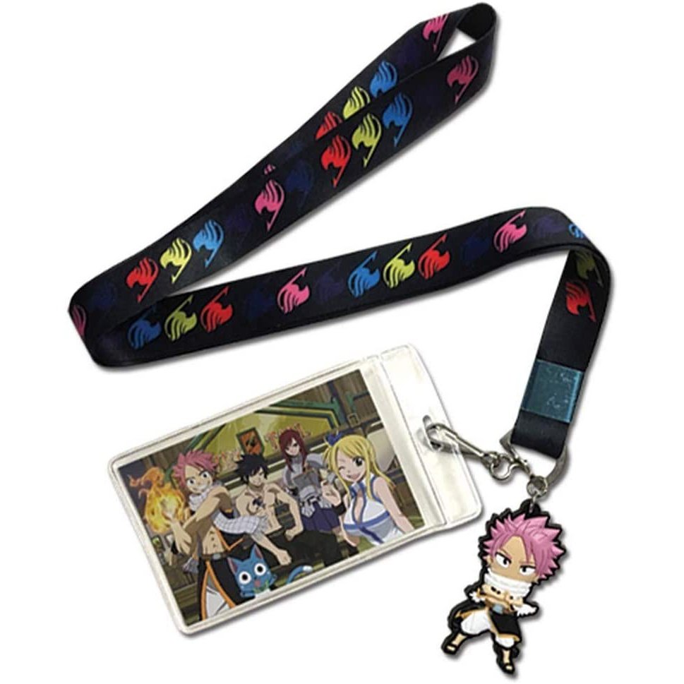 Fairy Tail Natsu With Guild Symbols Lanyard Neck Strap Id Holder Great Eastern