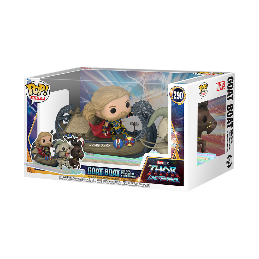 Funko Pop! Marvel Studios Thor: Love and Thunder - Goat Boat with Thor Toothgnasher & Toothgrinder