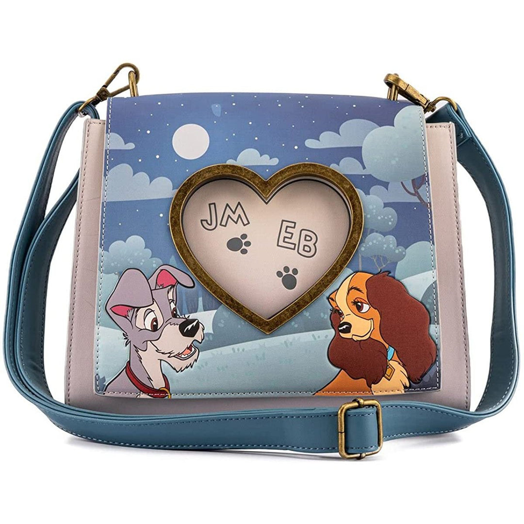 Loungefly x Lady and the Tramp Heart Paw Prints Crossbody Purse