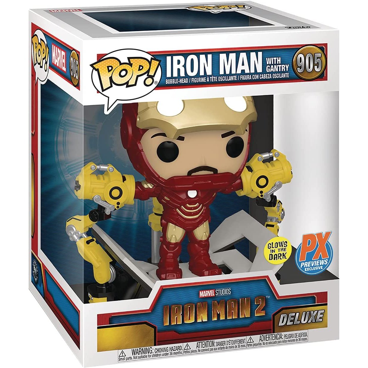 Funko Pop! Iron Man 2 MKIV with Gantry Glow-in-The-Dark Deluxe