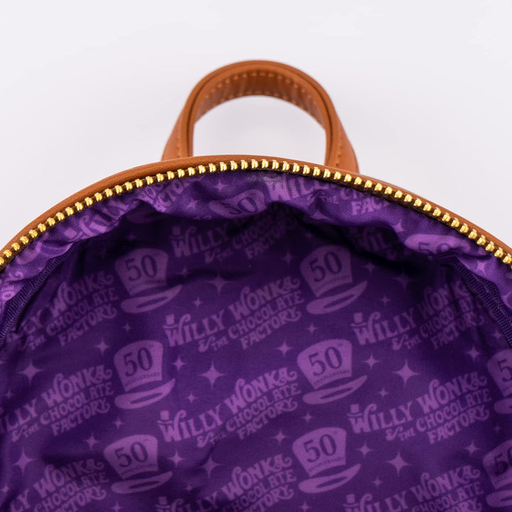 Loungefly Charlie and the Chocolate Factory Wonka 50th Anniversary Womens Double Strap Shoulder Bag Purse