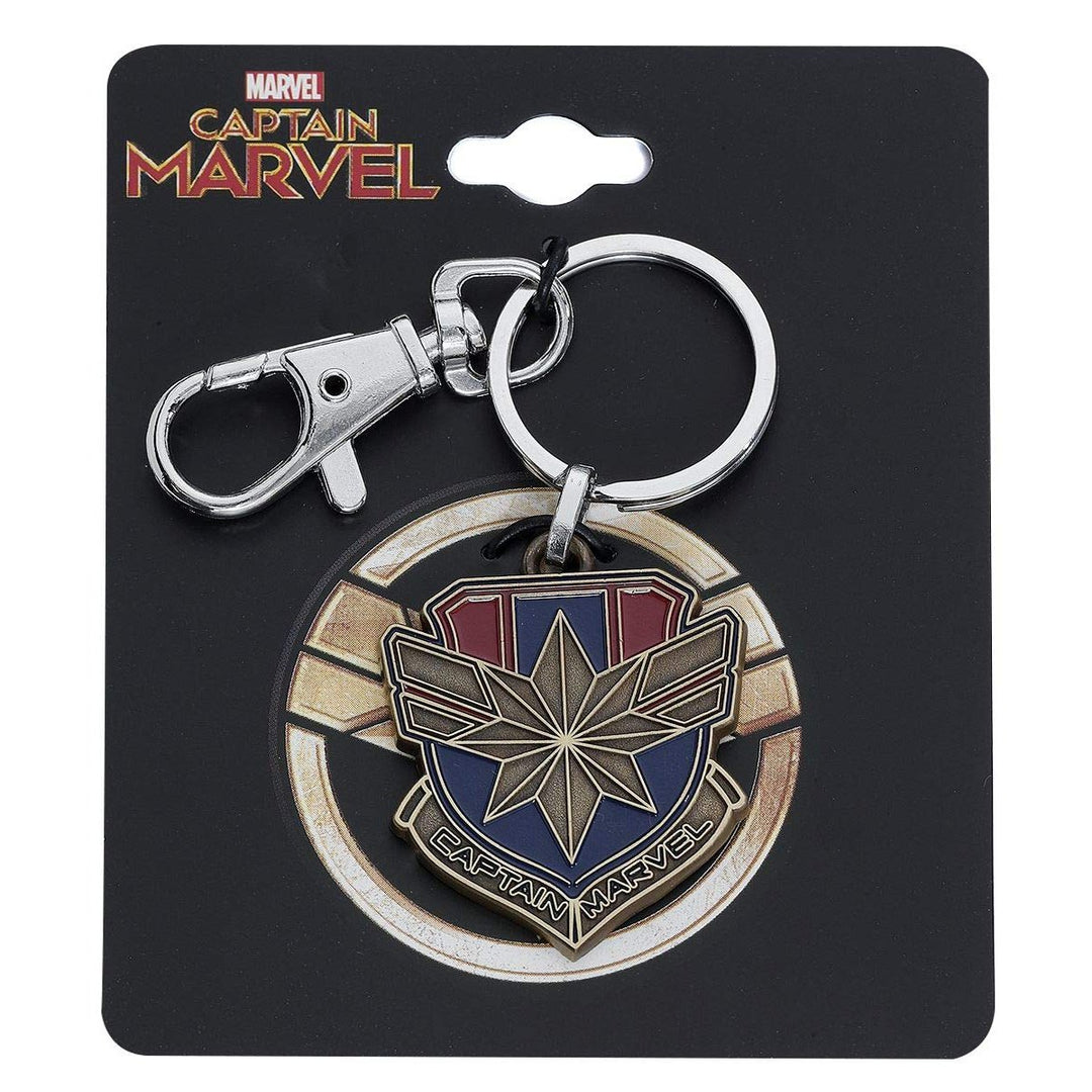 Marvel Comics Unisex Adult Captain Marvel Metal Logo Keychain