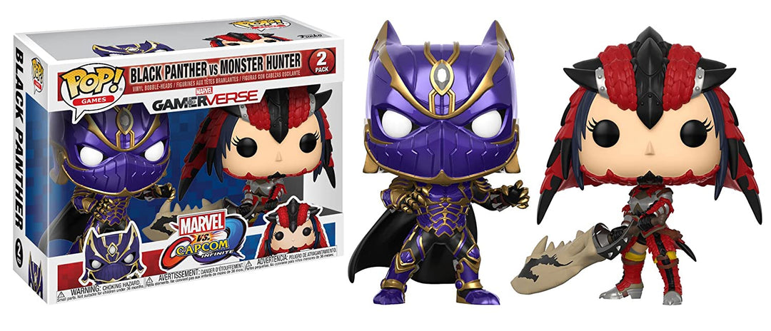 Funko Games Marvel Vs Capcom Black Panther Vs Monster Hunter 2 Pack Vinyl Action Figure