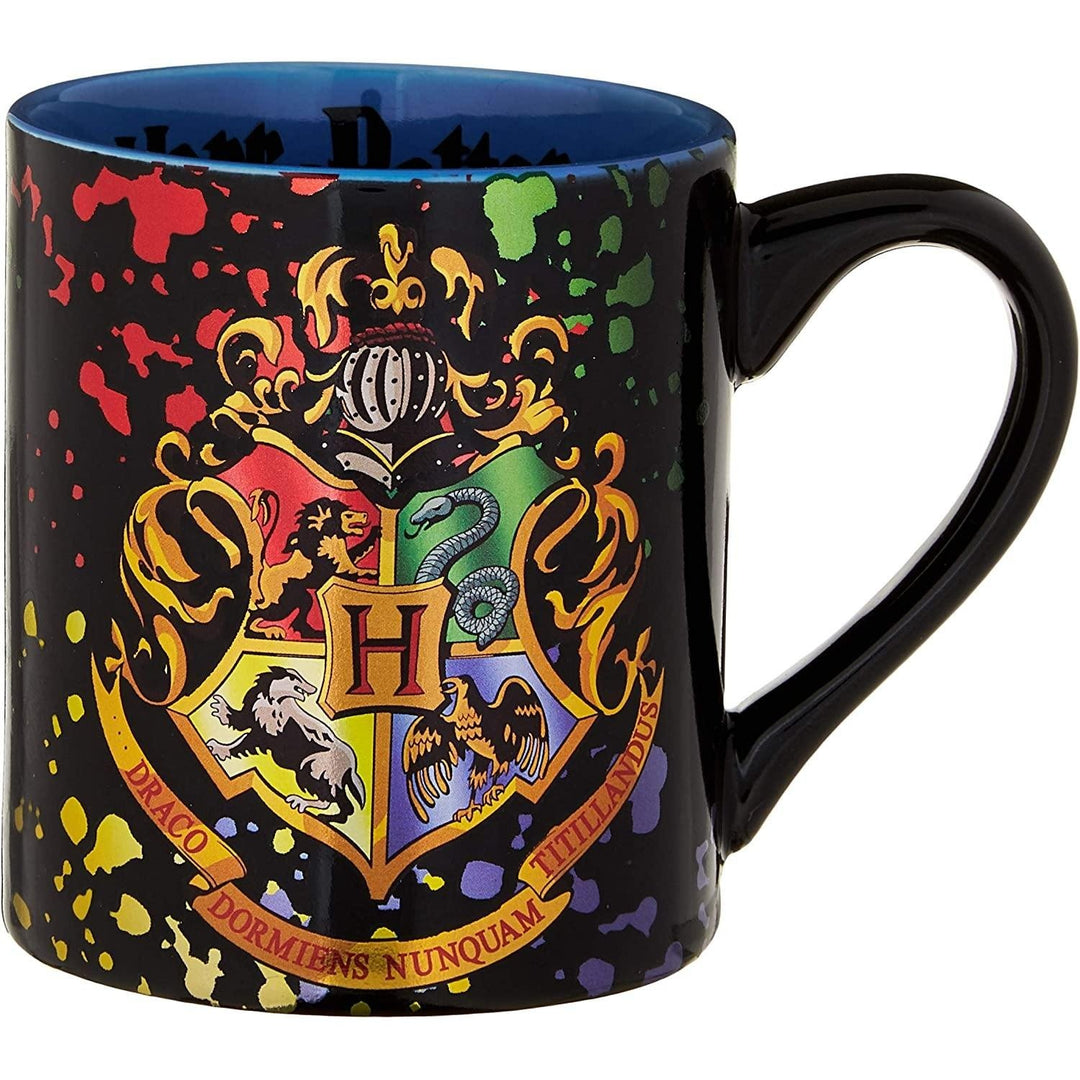 Harry Potter Hogwarts Crest Splatter ceramic Mug 14 Ounce