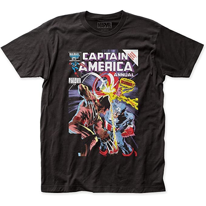 Captain America Vs Wolverine Marvel Comics Licensed Fitted Adult Unisex T-Shirt
