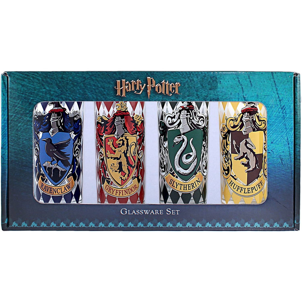 Harry Potter Movies House Crests Glass Tumbler 4 Pack Set