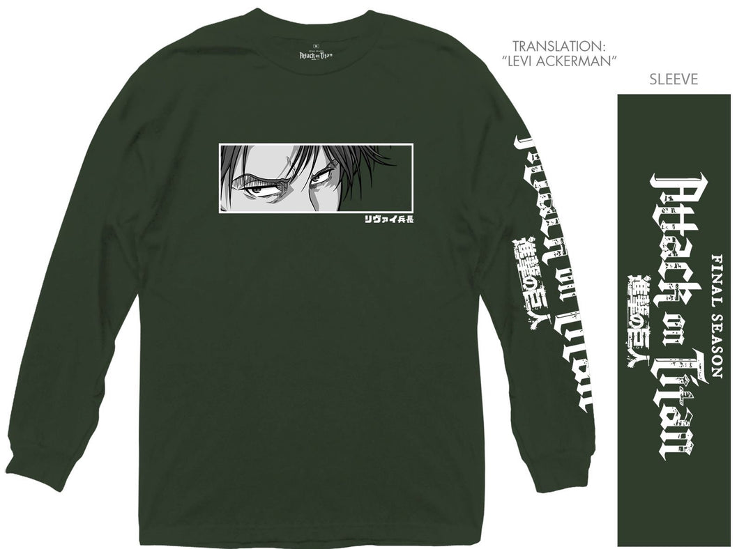 Attack On Titan Levi Ackerman Eyes Final Season Officially Licensed Adult Long Sleeve T-Shirt