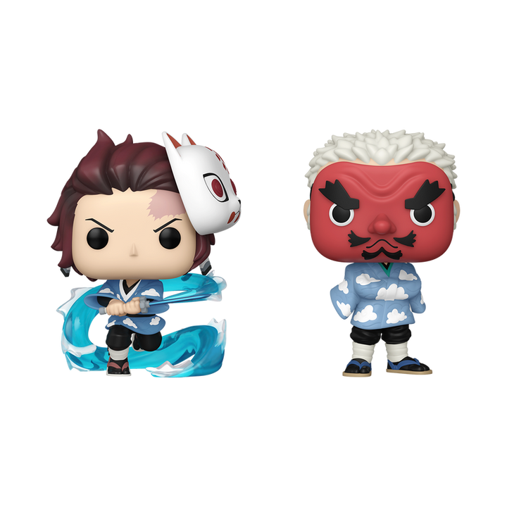 Funko Pop! Animation: Demon Slayer - Tanjiro Kamado & Sakonji Urokodaki 2-Pack Summer Convention 2023 Exclusive