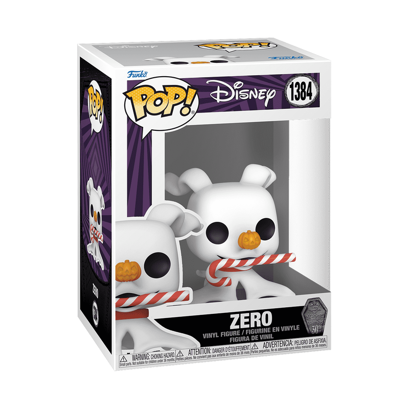 Funko Pop! Disney: Nightmare Before Christmas 30th Anniversary - Zero With Candy Cane #1384