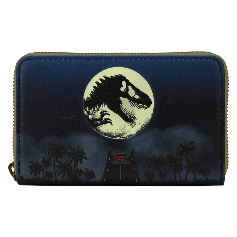 Loungefly Jurassic Park 30th Anniversary Dino Moon Glow Zip Around Wallet