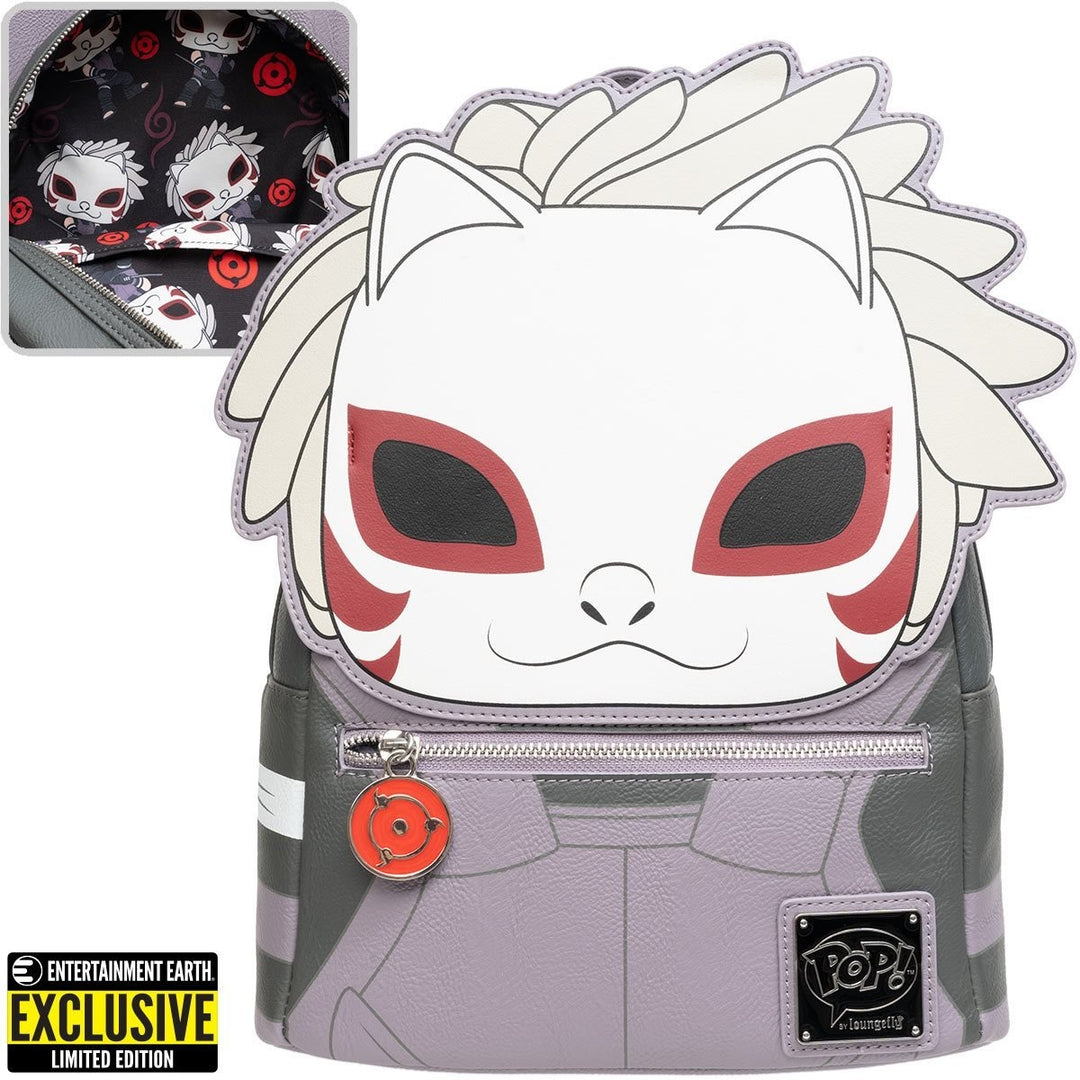 Loungefly Naruto Shippuden Kakashi Hatake Anbu Mask Pop! Mini Backpack Entertainment Earth Exclusive