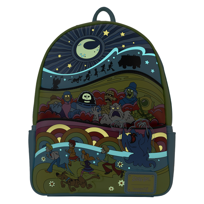 Loungefly Scooby-Doo Psychedelic Monster Chase Glow Mini Backpack