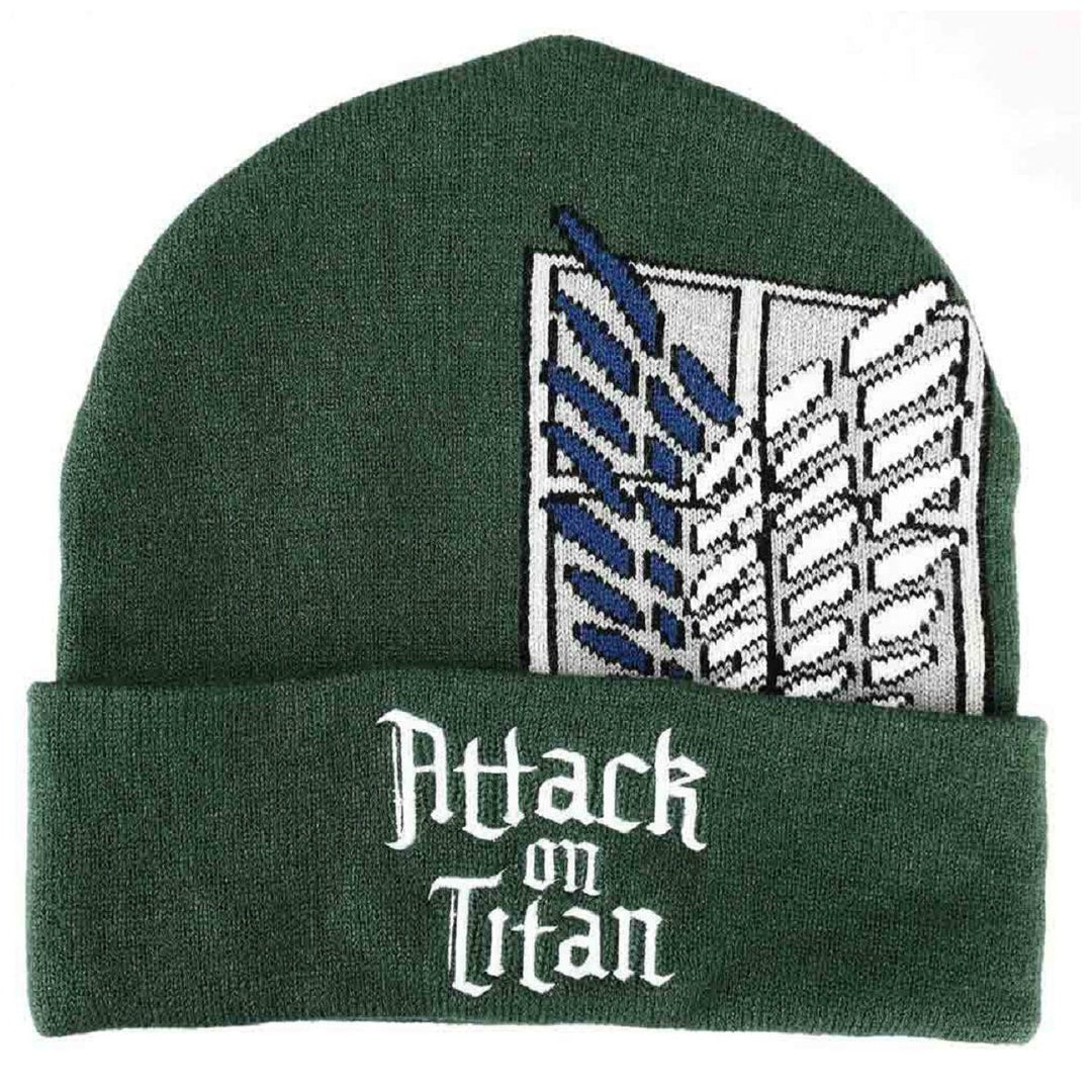 Attack On Titan Flat Logo Embroidery Scout Crest Jacquard Hat Beanie