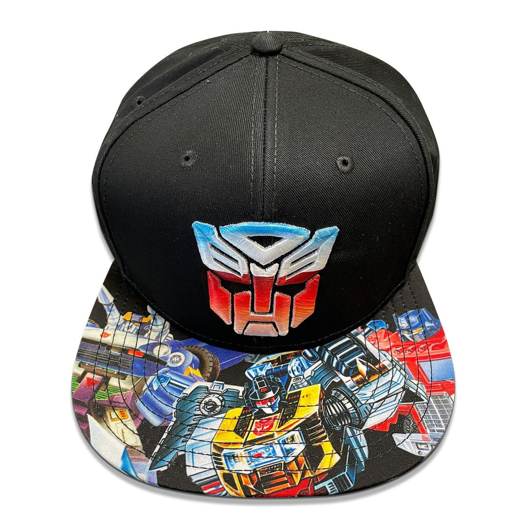 Transformers Autobots Color Shield 80's Cartoon Black Snapback Cap Hat