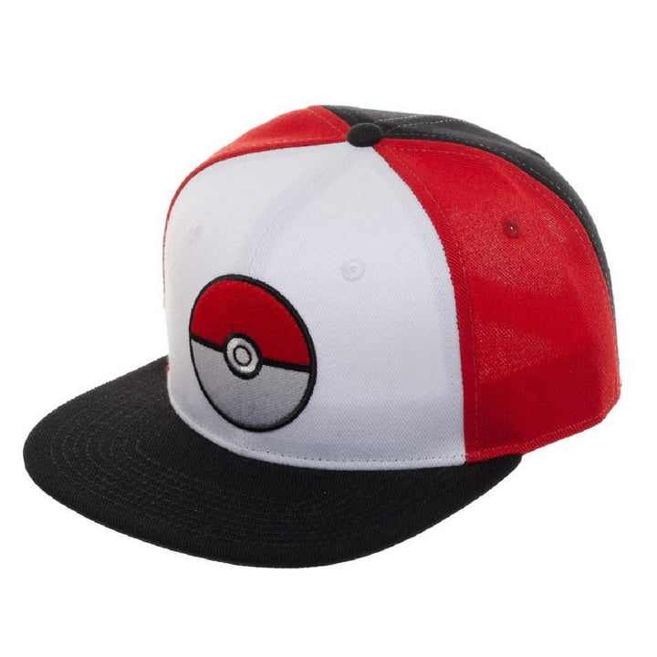 Pokemon Pokeball Color Block Snapback Hat Cap