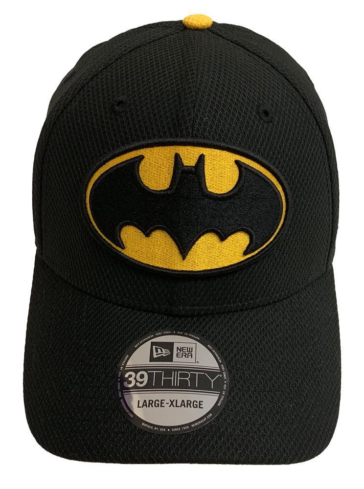 Batman Symbol Black Gold New Era 39Thirty Fitted Hat - Large/Xlarge