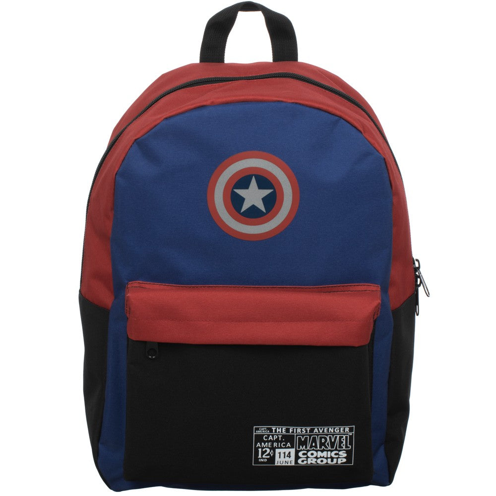 Bioworld - Marvel - Captain America Color Block Backpack with Laptop Pocket