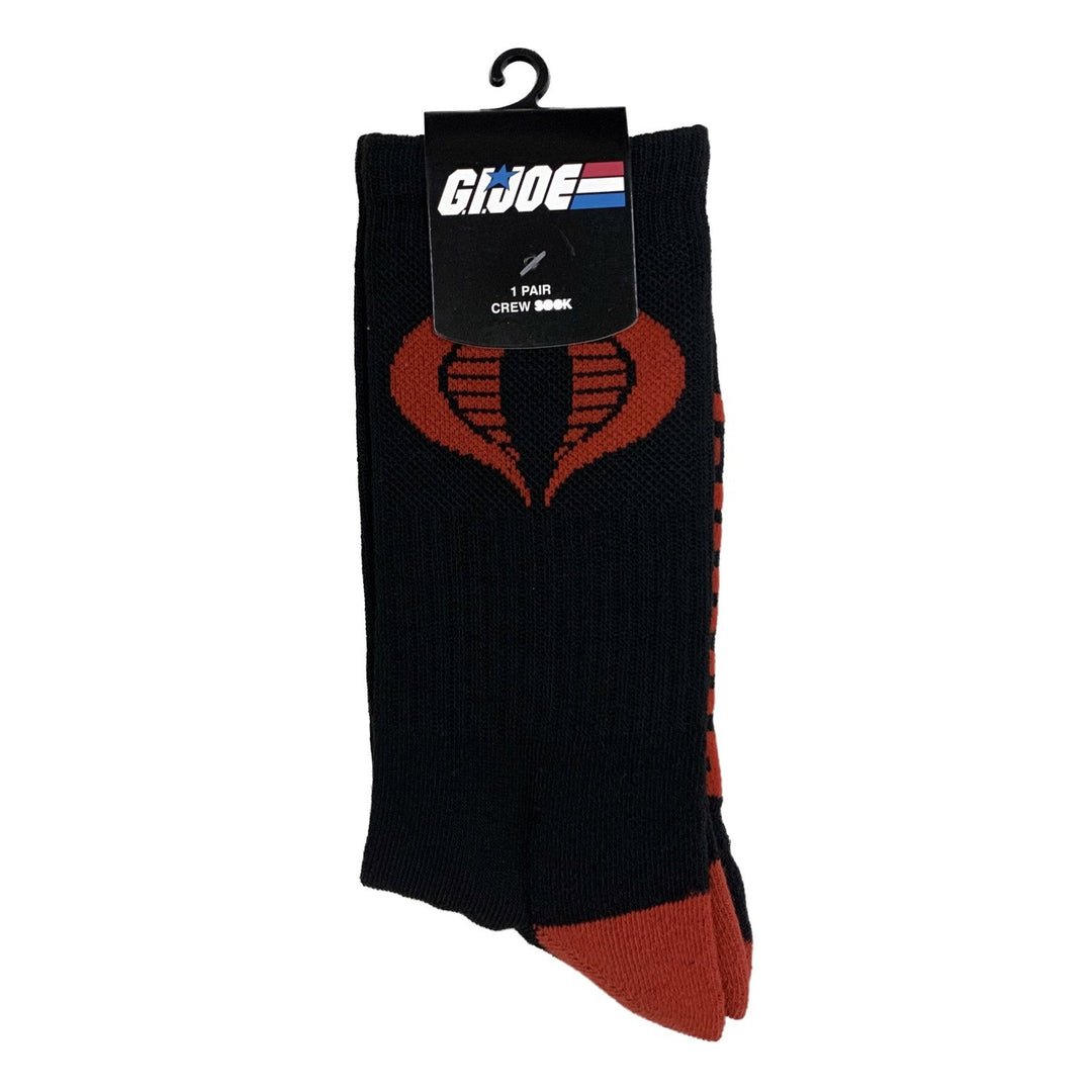 Hasbro G.I. Joe Cobra Symbol Black and Red Crew Socks