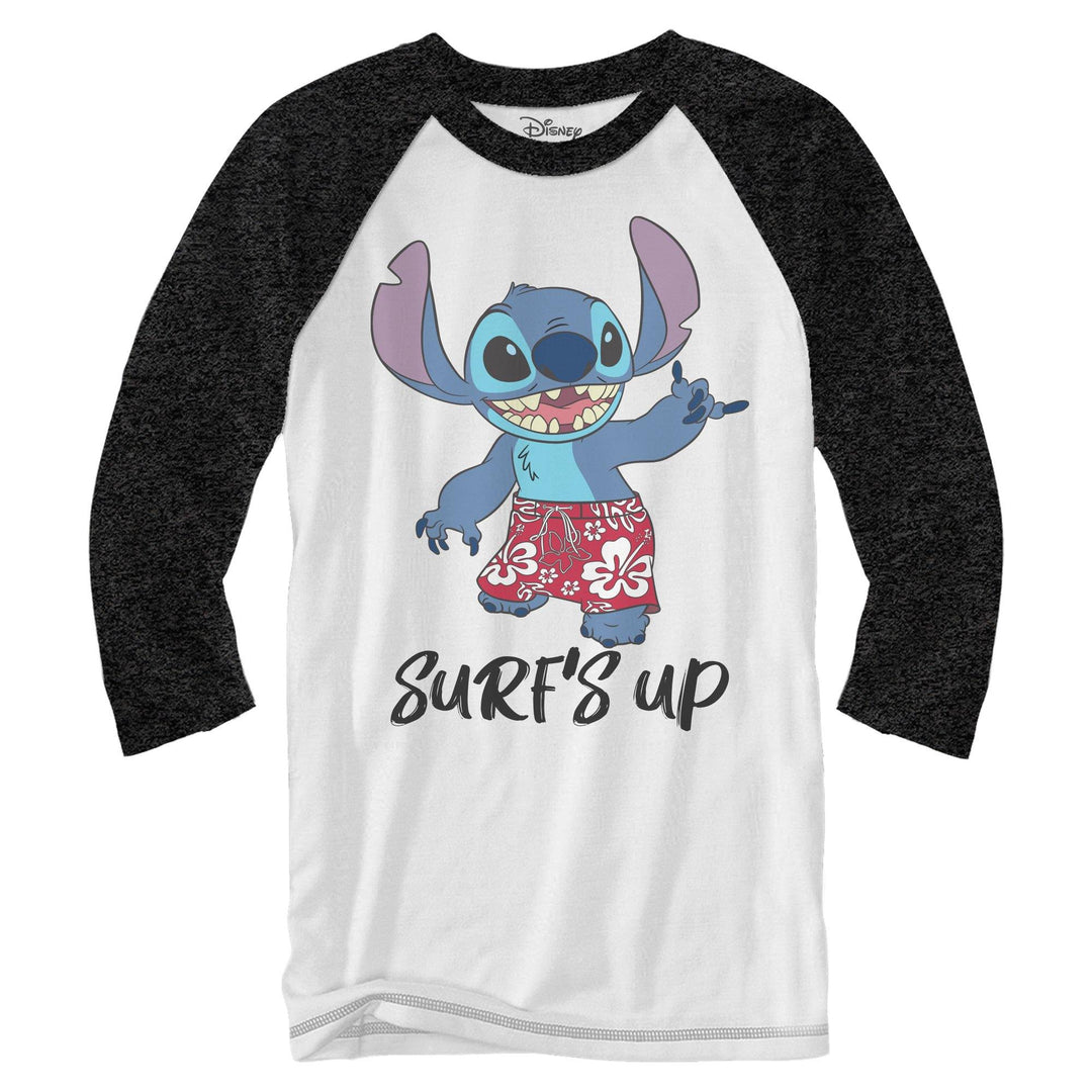 Disney Lilo & Stitch Surf's Up Adult Raglan Shirt