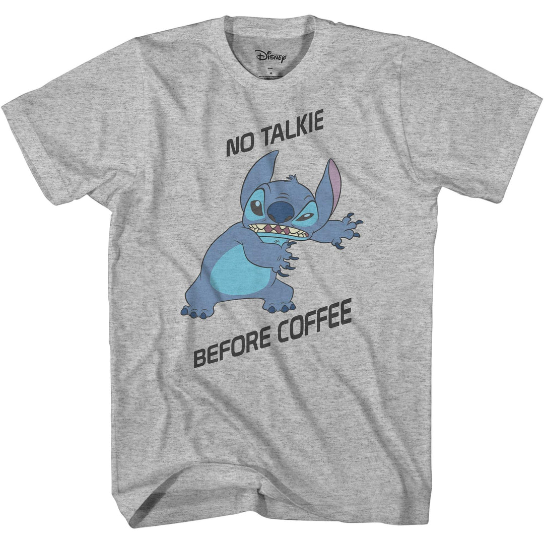 Disney Lilo And Stitch No Talkie Before Coffee Adult T-Shirt