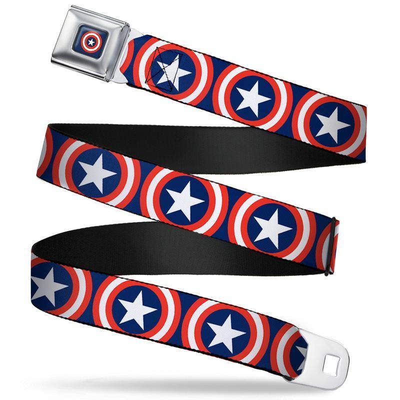 Captain America Shield Repeat Marvel Comics Seatbelt Belt