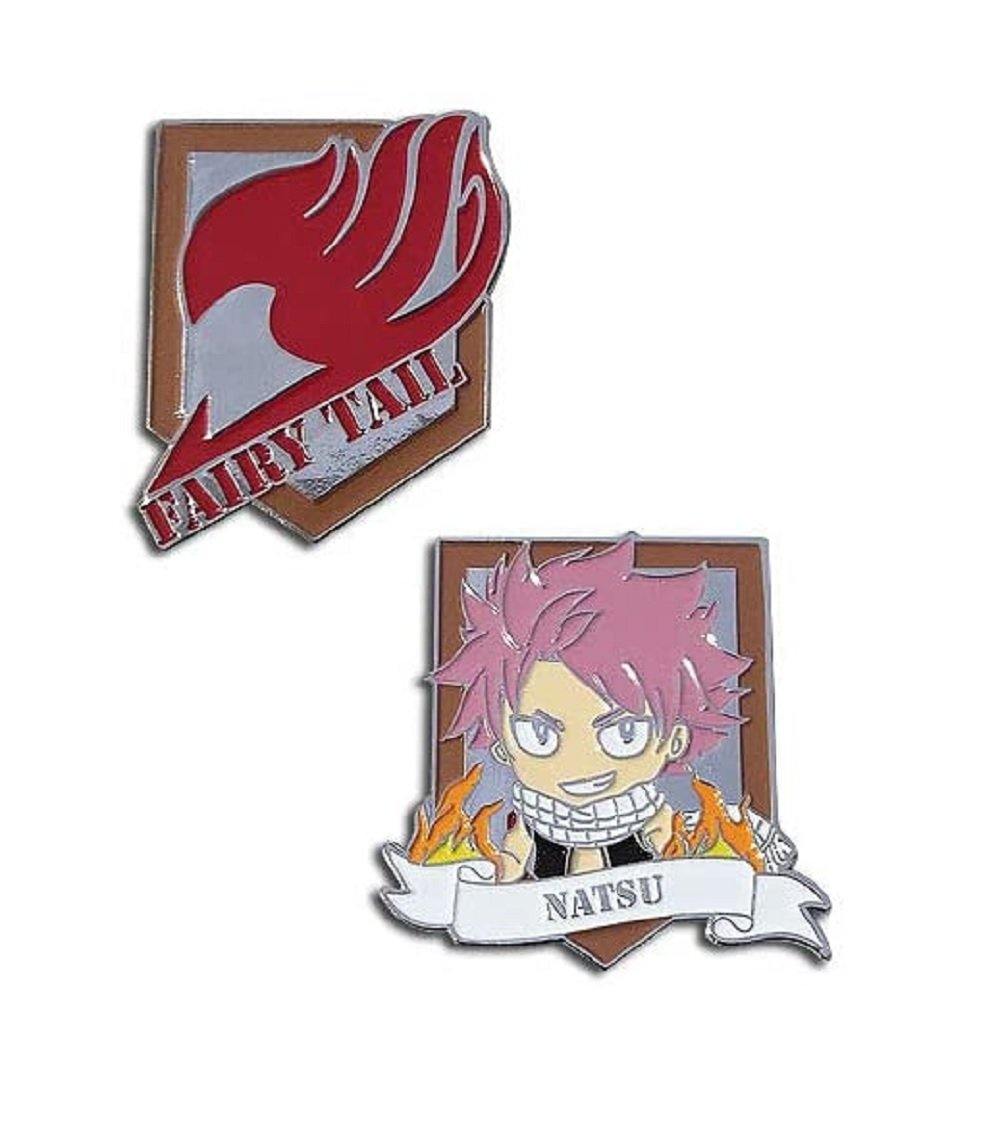 Fairy Tail Natsu And Fairy Guild Emblem 2 Pack Enamel Lapel Pin Set Jewelry