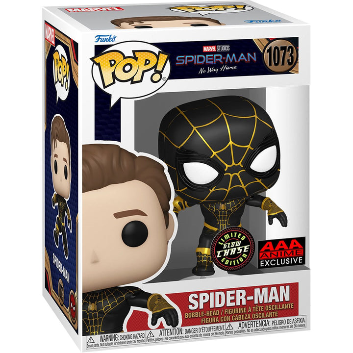 Funko Pop! Marvel: Spider-Man No Way Home - Unmasked Spider-Man Black Suit CHASE AAA Anime Exclusive