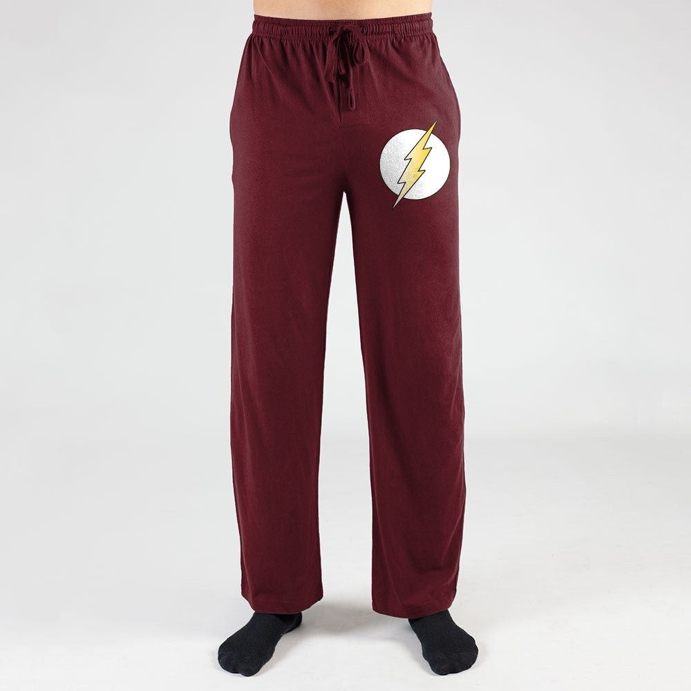 Flash DC Comics Burgandy Logo Pajama Sleep Pants