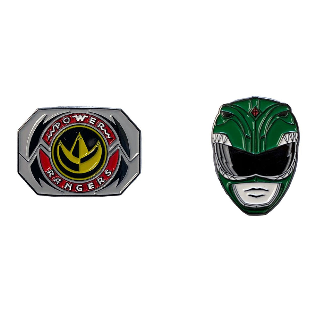 Power Rangers Green Ranger Mask and Emblem 2 Pack Enamel Pin set