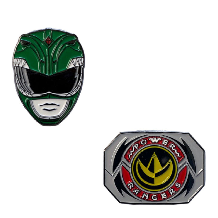 Power Rangers Green Ranger Mask and Emblem 2 Pack Enamel Pin set