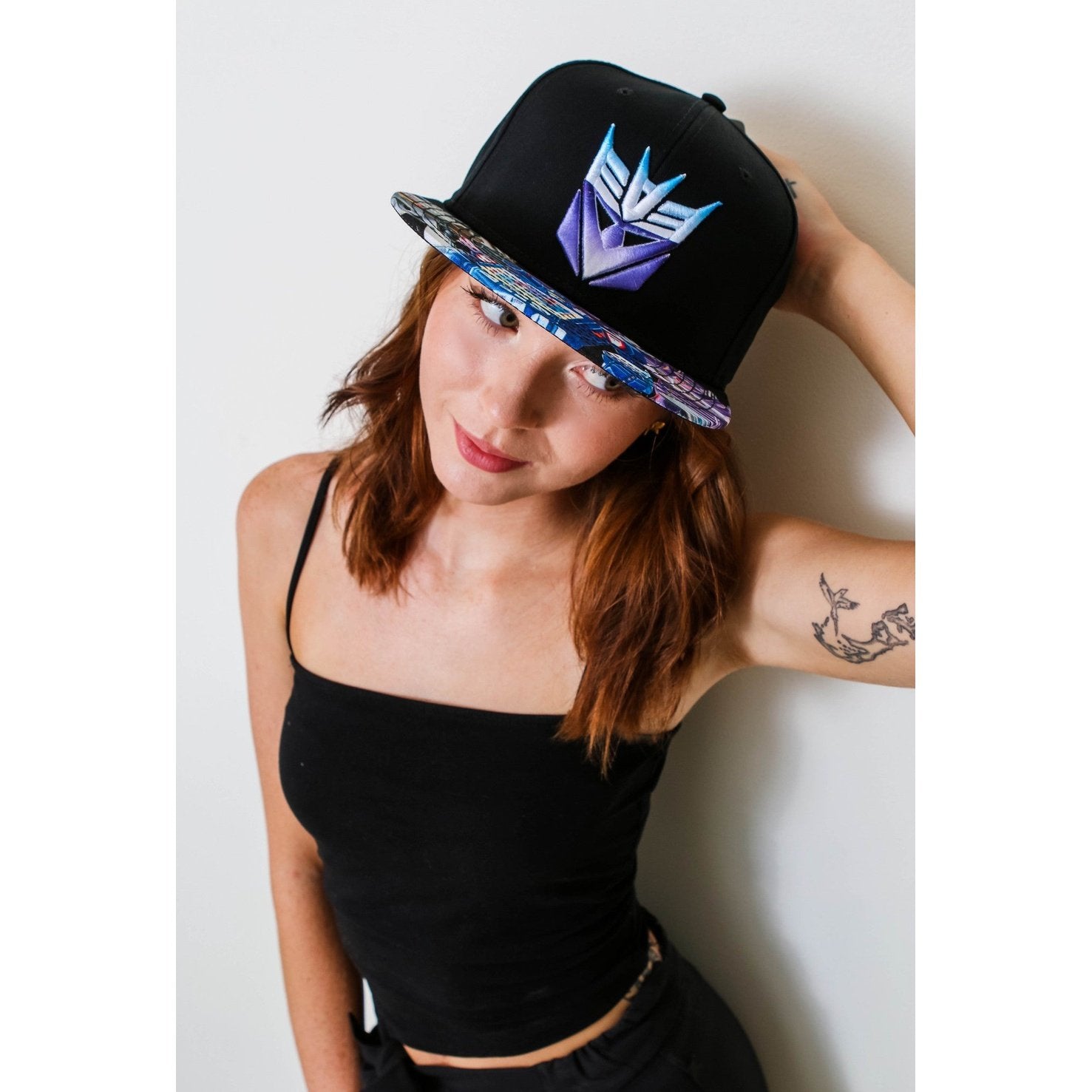 Transformers Decepticons Color Shield 80's Cartoon Black Snapback