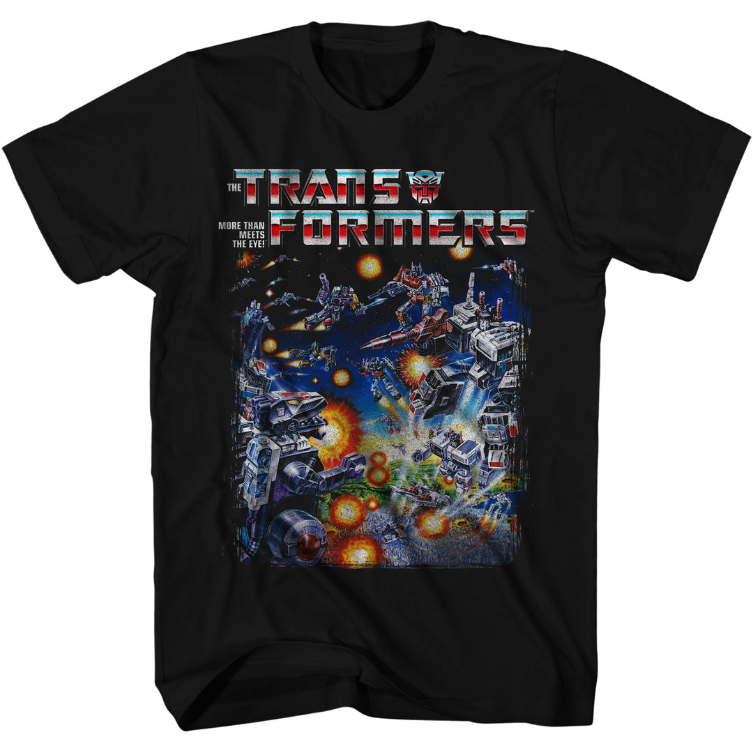 Transformers Retro Scene 80's Cartoon Toy Officially Licensed Adult T-Shirt
