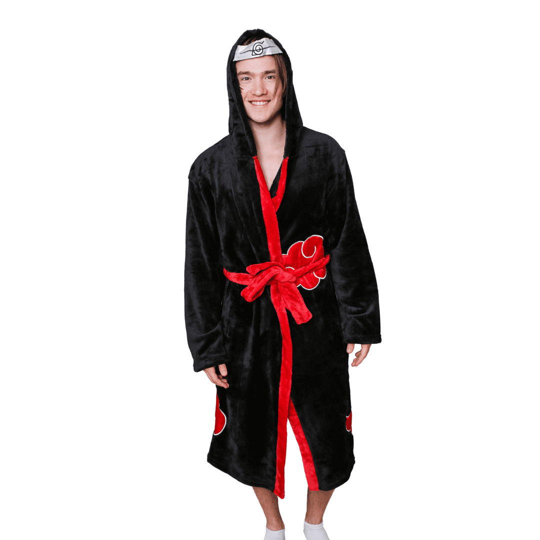 Naruto Shippuden Akatsuki Costume Bath Robe Fleece Anime Bathrobe – Fundom