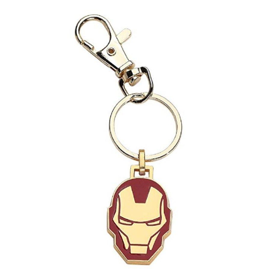 Marvel Metal Iron Man Head Gold Plated Stainless Steel KeyChain
