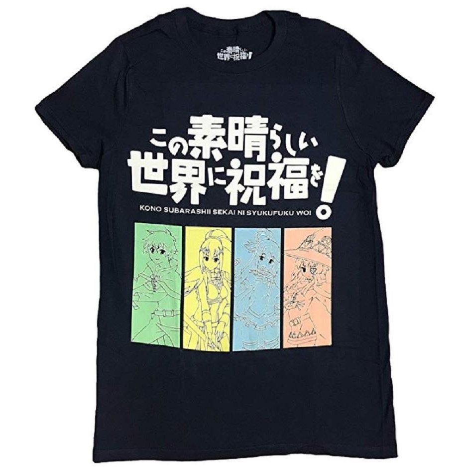 Konosuba Kazuma, Aqua, Megumin, Darkness Group Adult T Shirt
