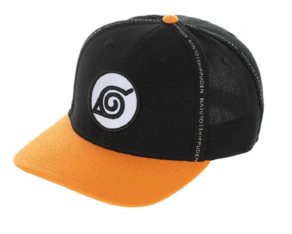 Naruto Shippuden Taping Pre-Curved Adjustable Snapback Hat Cap Black