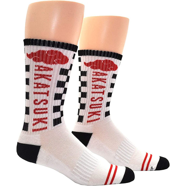 Naruto Shippuden Akasuki Clouds Anime Athletic White Crew Socks - Fundom