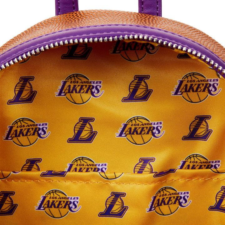 NBA Los Angeles Lakers Basketball Logo Mini Backpack Double Strap Shoulder Bag Purse